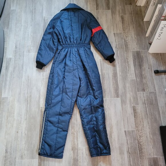 Vintage J C Penny Snowmobile Suit, Women’s M, Navy, One Piece zip closure EUC - Picture 4 of 14